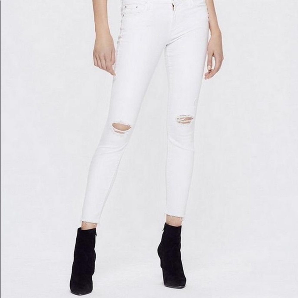 Mother “looker” ankle fray jeans